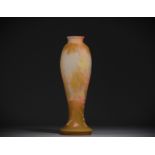 Etablissements Emile GALLE (1846-1904) Acid-etched multi-layered glass vase with floral decoration, 