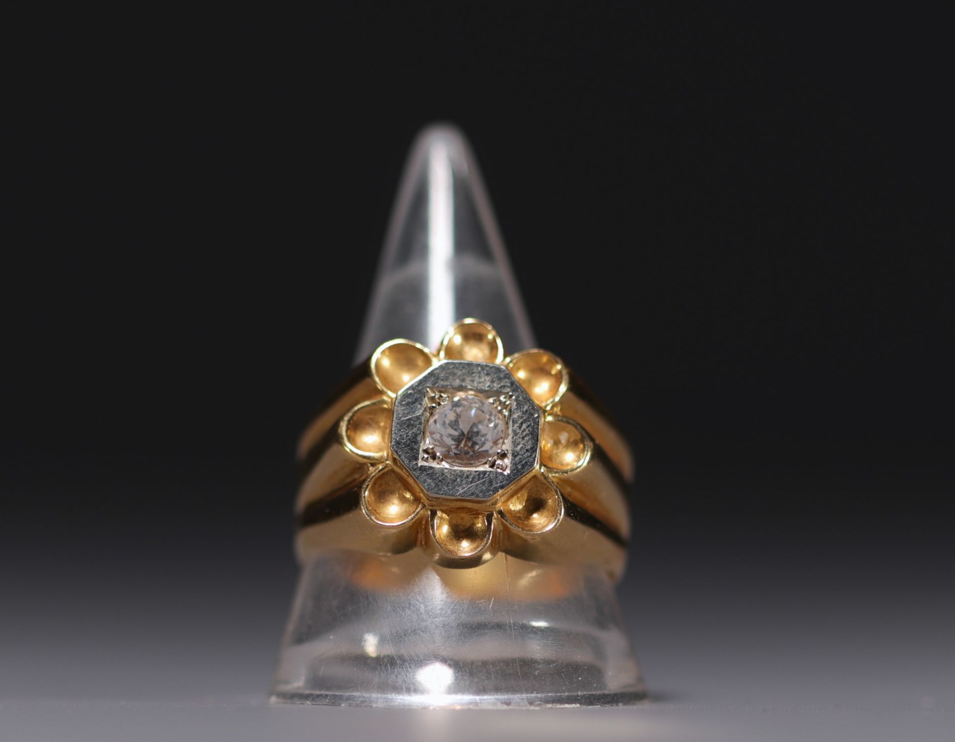 Ring in 18k yellow and white gold, brilliant cut, total weight 8.2gr. - Image 2 of 4