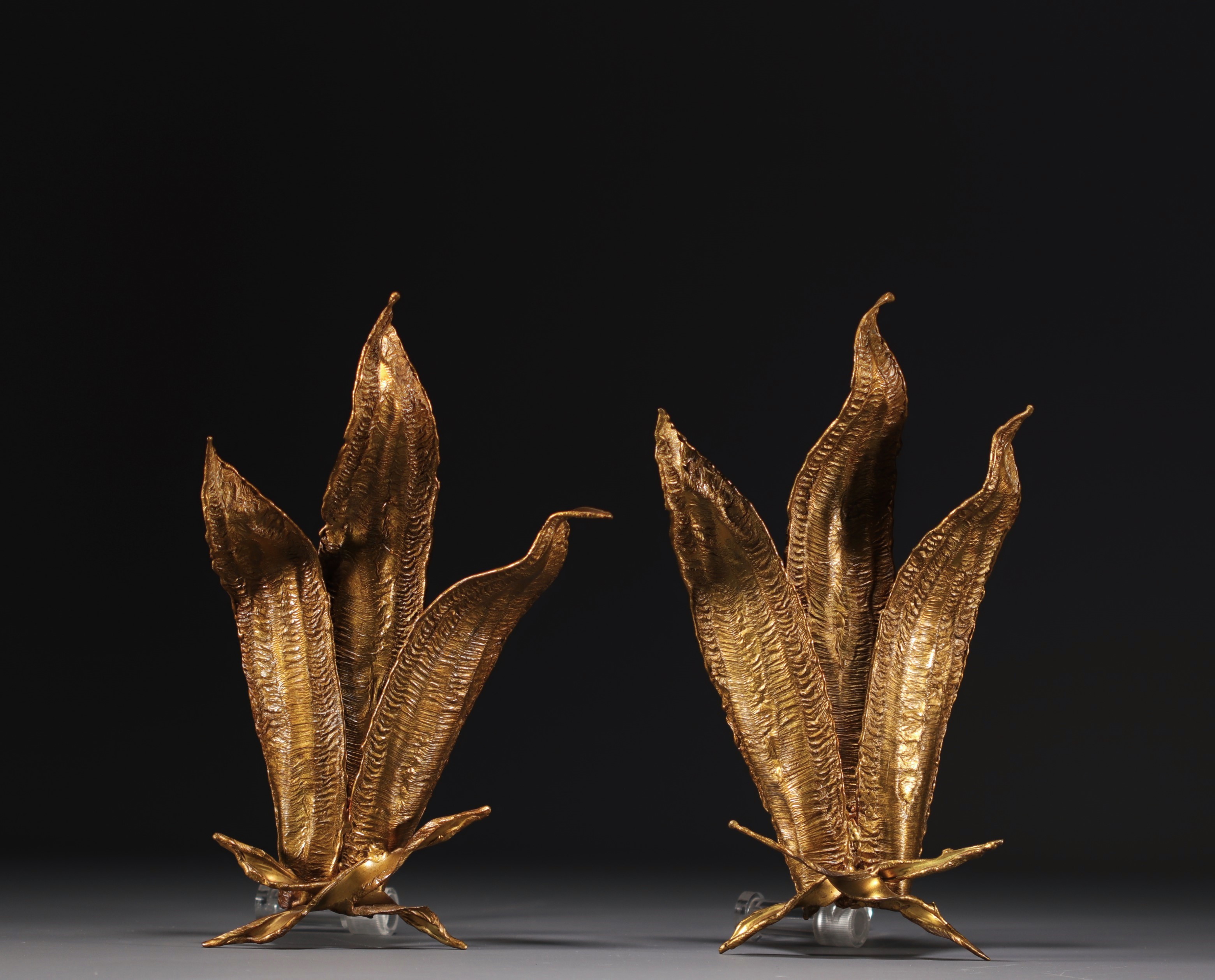 Paul MOERENHOUT - Pair of brass "Corn ear" wall lights, circa 1970. - Image 4 of 4