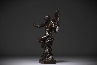 Emile Louis PICAULT (1833-1915) - "The sower of ideas" Bronze with brown patina, late 19th century.