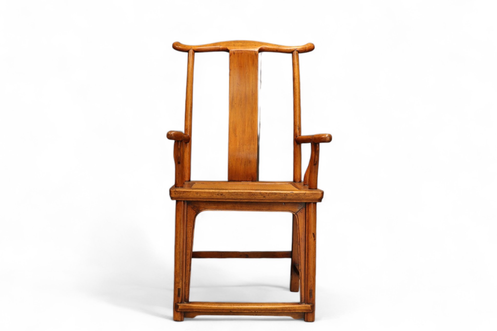 China - Exotic wood dignitary chair, caned seat, Qing dynasty. - Image 2 of 3