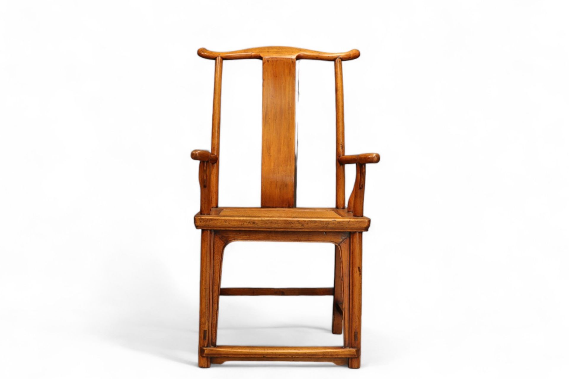 China - Exotic wood dignitary chair, caned seat, Qing dynasty. - Bild 2 aus 3