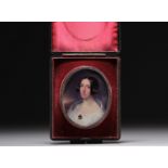 Alessandro CITTADINI (1820-1877) - Miniature "Portrait of a young lady" in its box, signed and dated