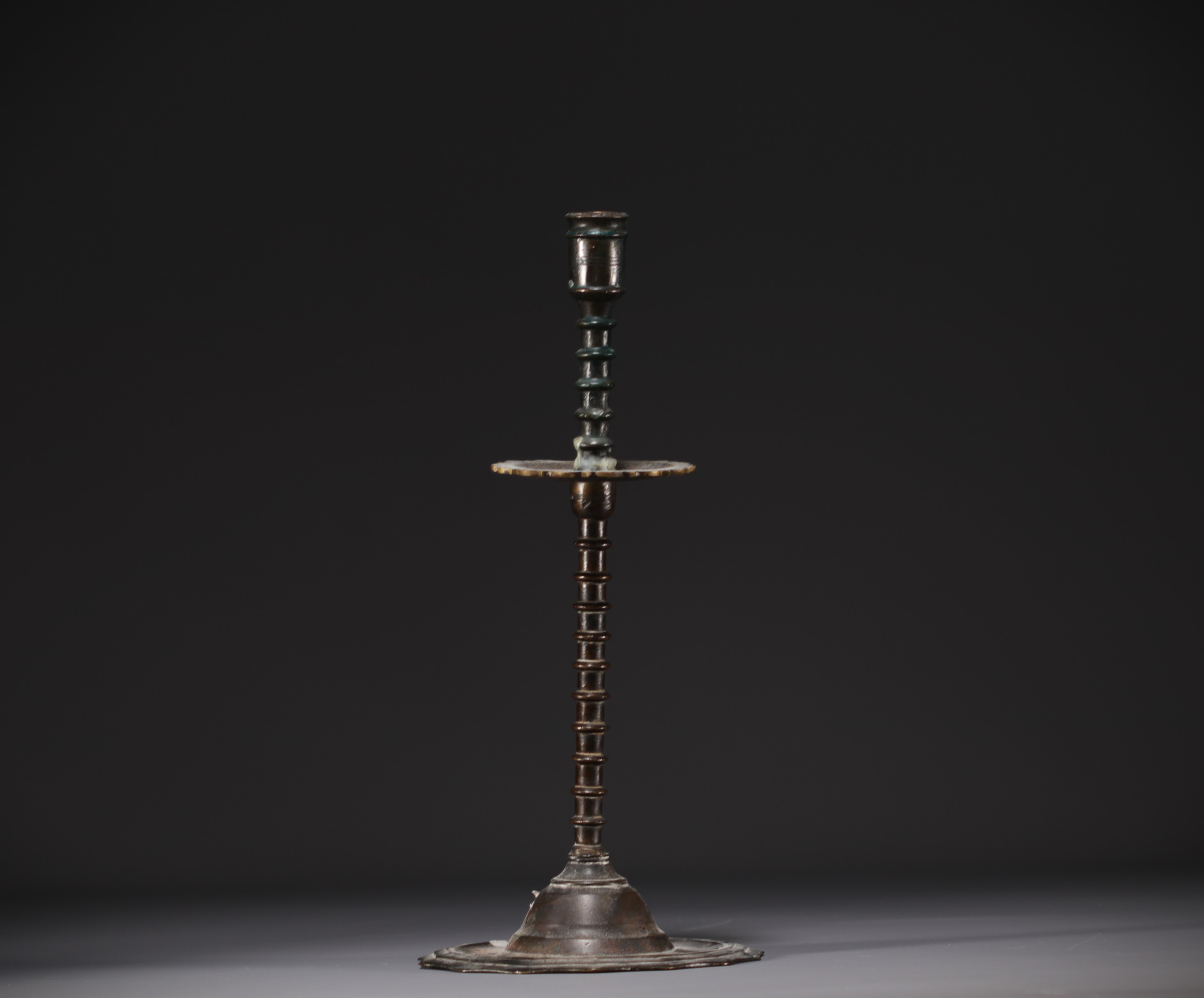 Bronze candlestick from the 16th century, Flanders.