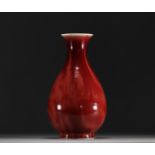 China - Oxblood porcelain vase, Qing period.