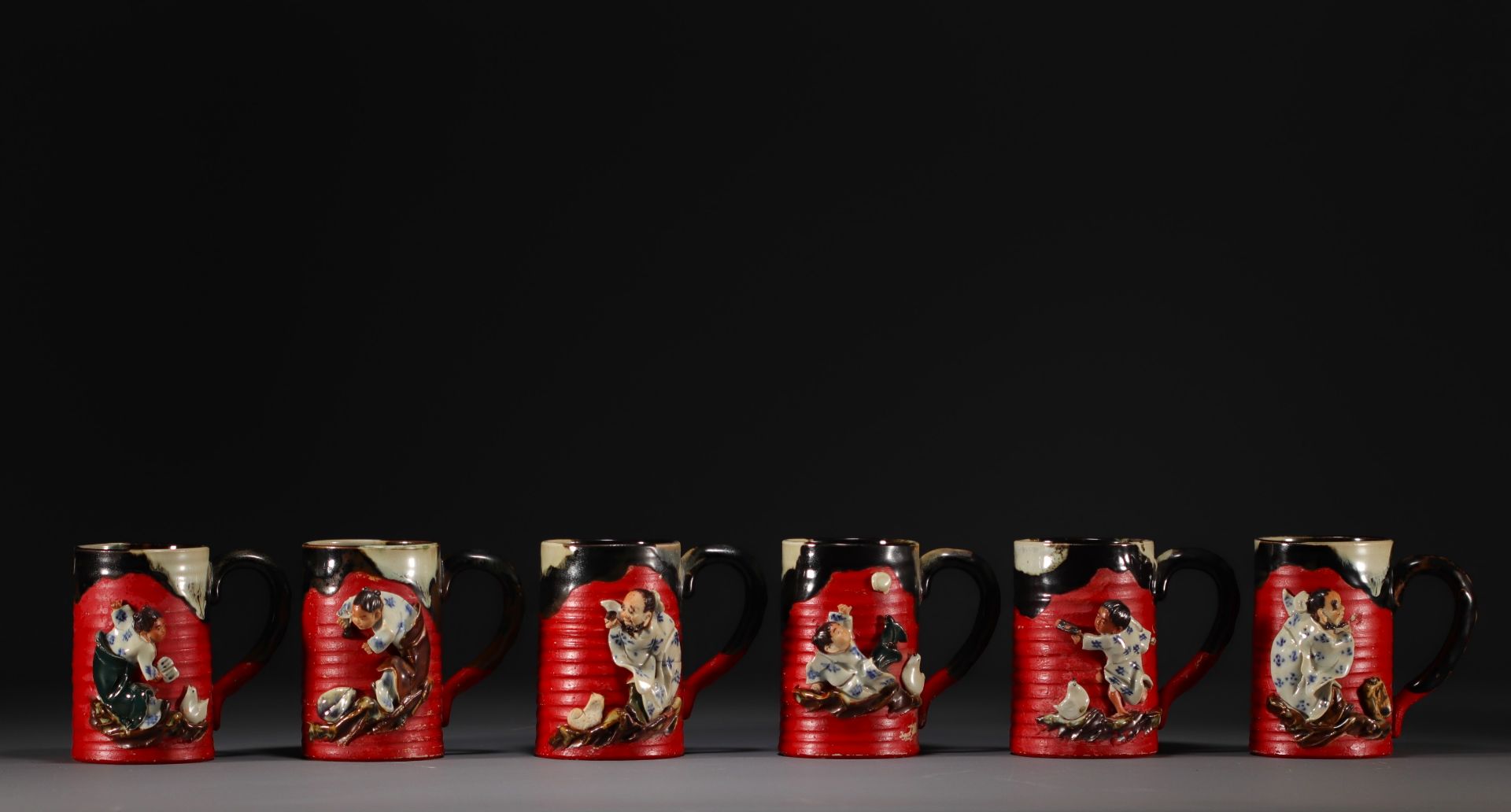 Japan - Sumidagawa glazed stoneware service, circa 1900.