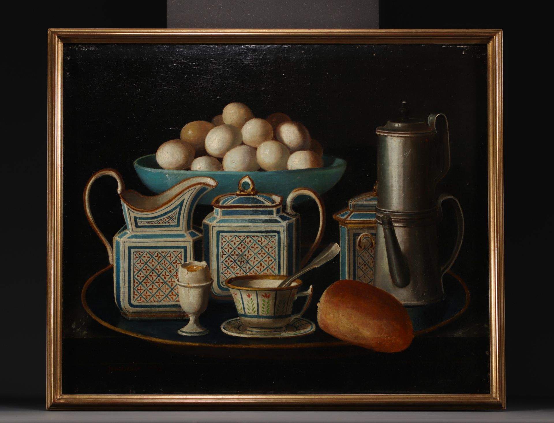 French school, set of four still lifes, oil on canvas, 19th century. - Bild 3 aus 5