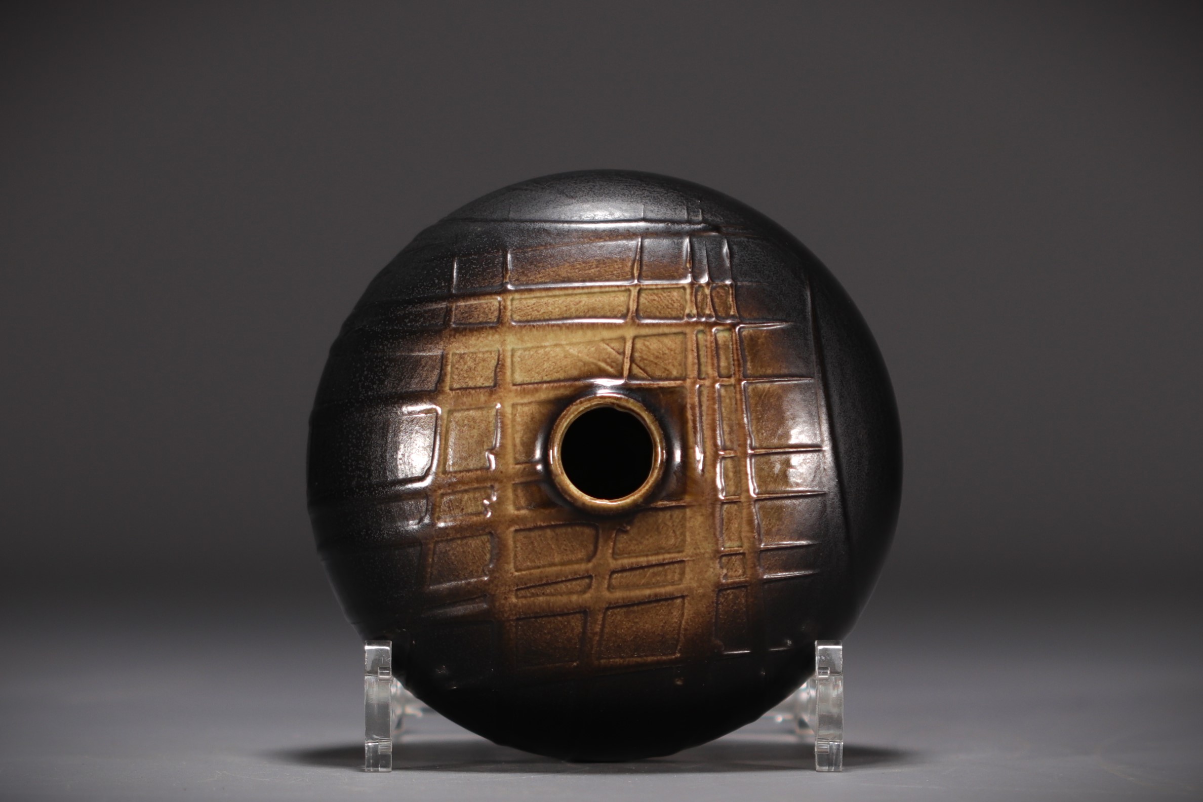 Suzanne RAMIE (1905-1964) Brown shaded glazed ceramic vase, Madoura workshop. - Image 2 of 5