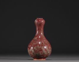 China - Flamed oxblood glaze porcelain vase, circle mark.