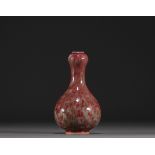 China - Flamed oxblood glaze porcelain vase, circle mark.