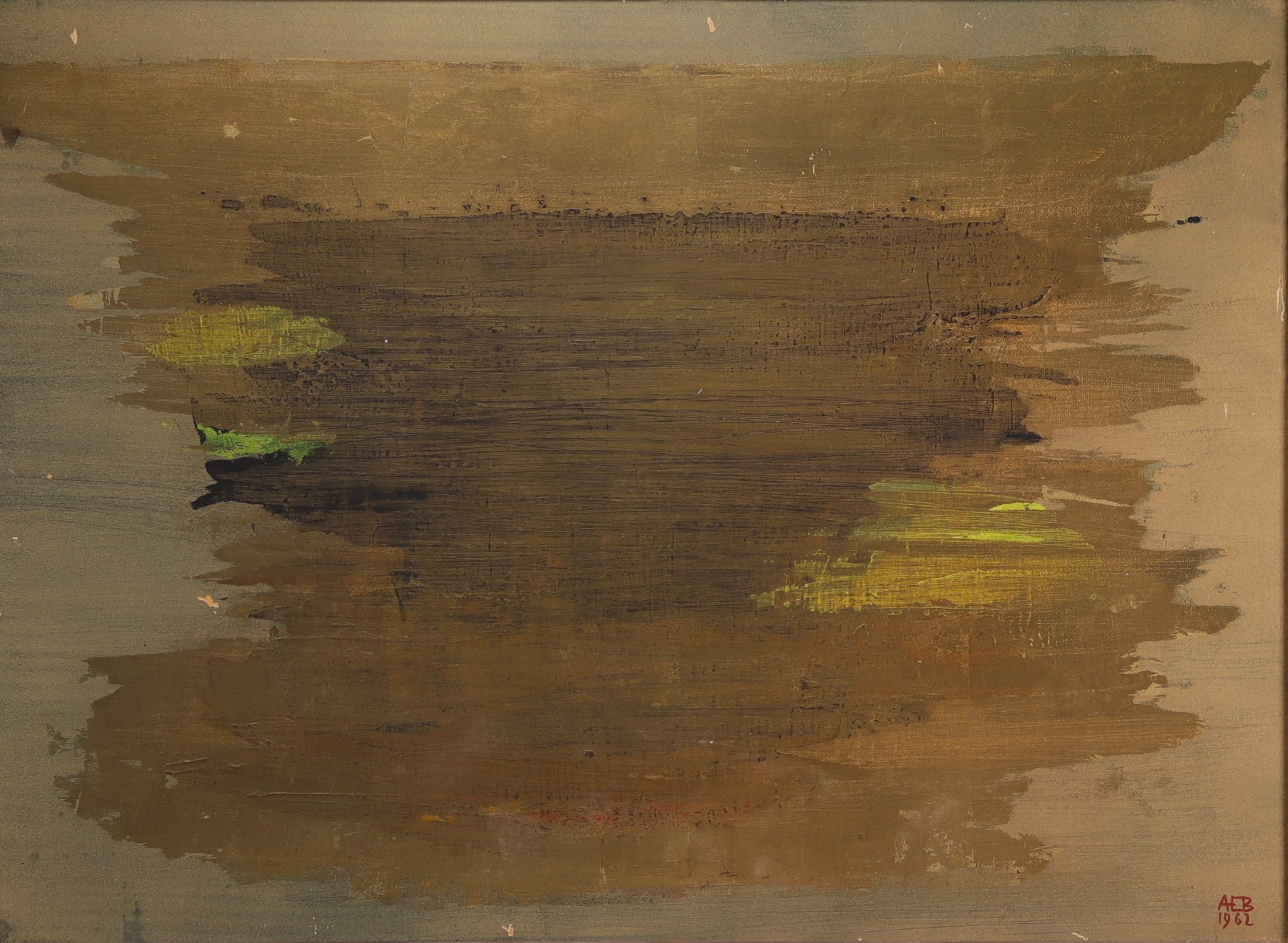 Anna Eve BERGMAN (1909-1987) Tempera, mixed technique with gold leaf on paper, 1962.