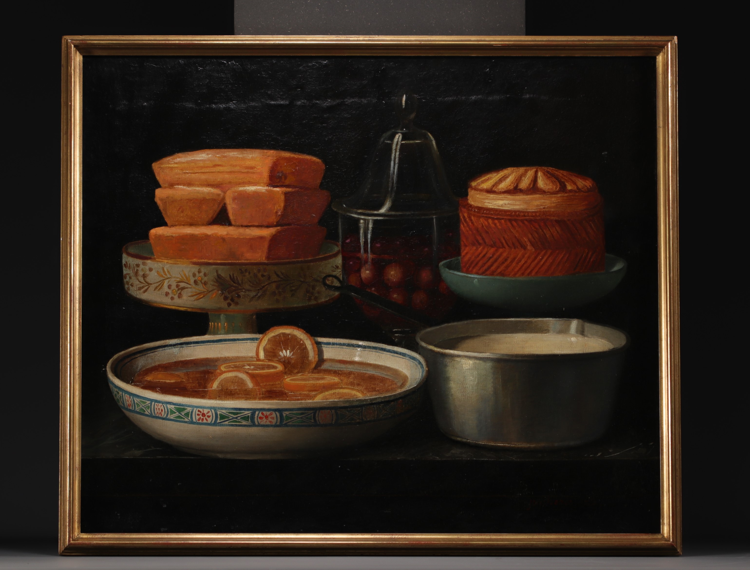French school, set of four still lifes, oil on canvas, 19th century. - Image 2 of 5
