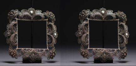 Pair of silver filigree frames, Russia, 18th century.