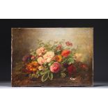 Henriette de LONGCHAMP (1818-?) - "Still life with a bouquet of flowers" Oil on canvas, 19th century