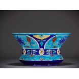 Theodor DECK (1823-1891) Polychrome ceramic bowl with Iznik decoration, signed underneath.