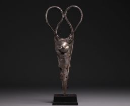 Jean COCTEAU (1889-1963) in the style of. - Pair of scissors in wrought and sculpted iron.