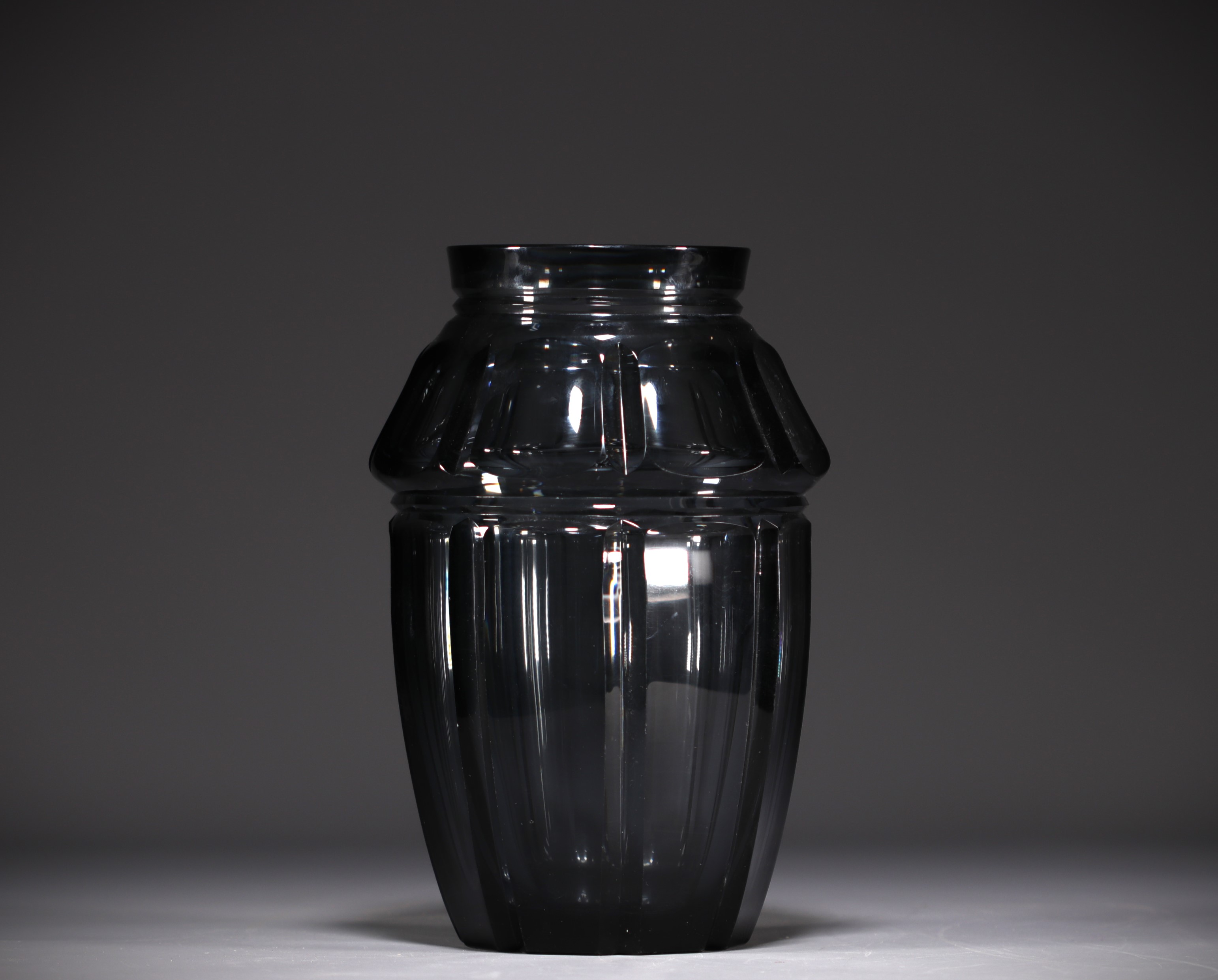 Joseph SIMON (1869-1960) - Val Saint Lambert - Imposing vase in shades of grey, Art Deco period. - Image 3 of 5