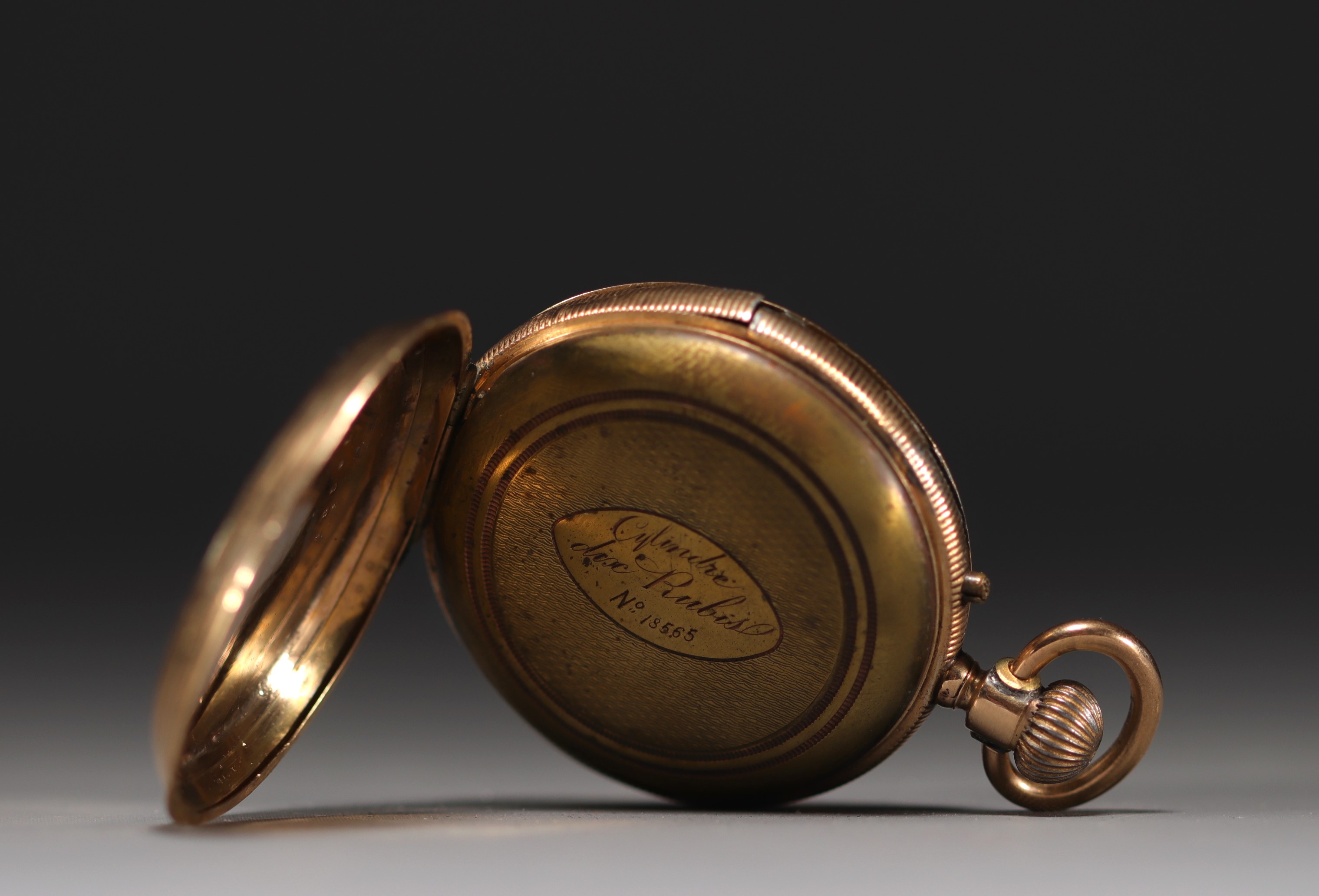 Pocket watch in 14k gold, total weight 77.6 g. - Image 3 of 3