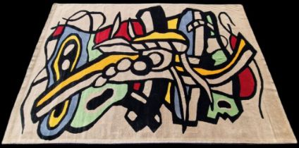 Fernand LEGER (after) "Composition abstraite" Wool tapestry.