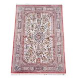 Persia/Iran - Oriental rug in red natural silk.