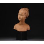 "Louise Brongniart" terracotta bust after Jean Antoine HOUDON.