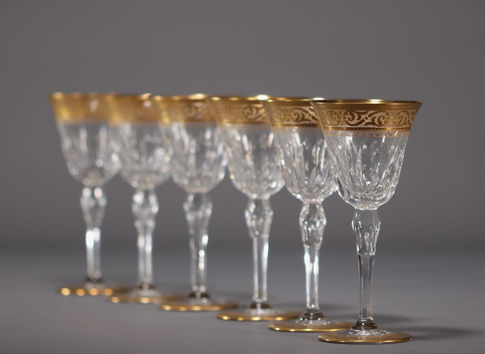 Cristallerie de Saint Louis, set of six "Thistle" glasses. - Bild 3 aus 6