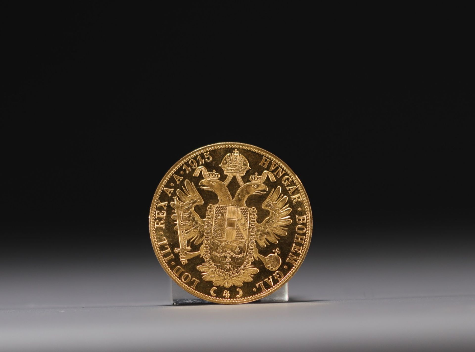 4 Gold ducats Franz Joseph II, Austria - Hungary dated 1915. - Image 2 of 2