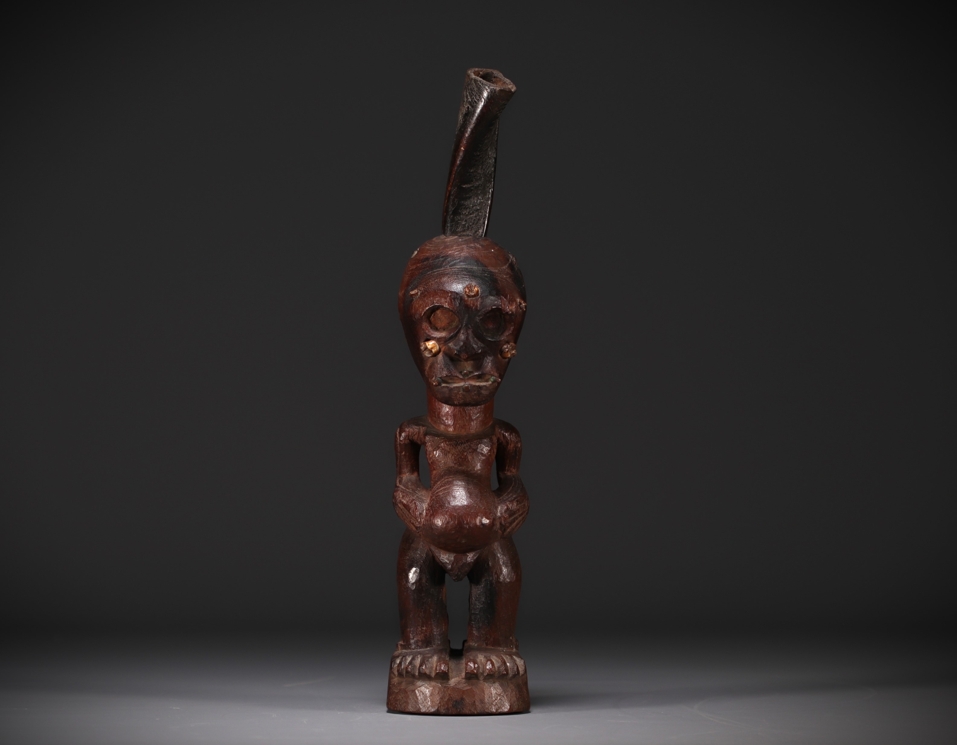SONGYE figure - Sankuru/Lubefu style collected around 1900 - Rep.Dem.Congo - Image 7 of 8