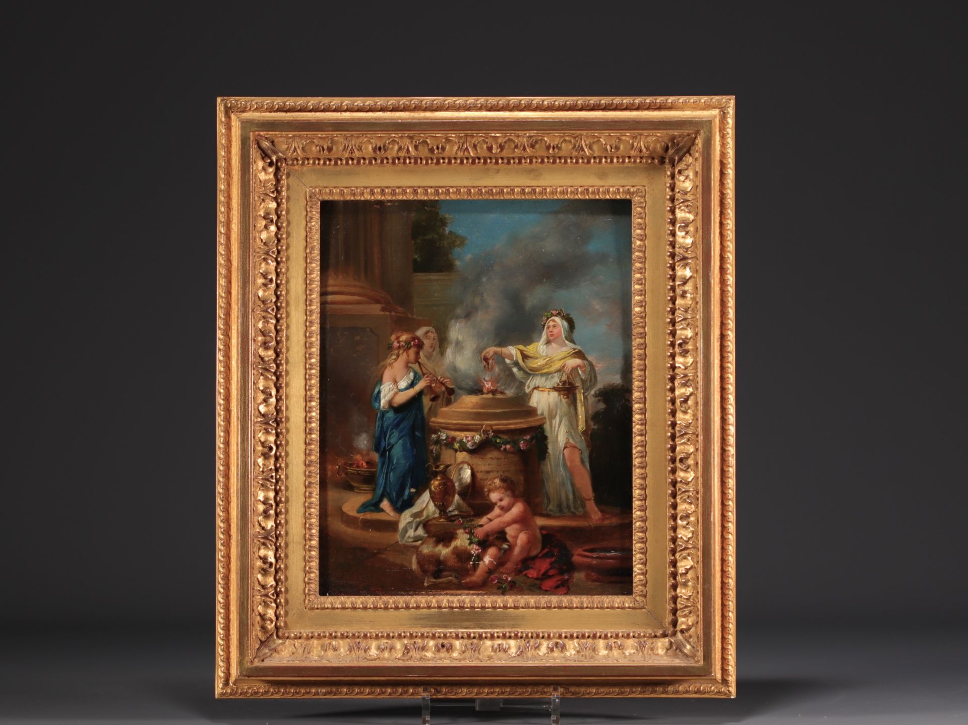 Joseph-Marie VIEN (1716-1809) In the style of "Sacrifice to Jupiter" Oil on panel. - Bild 2 aus 2