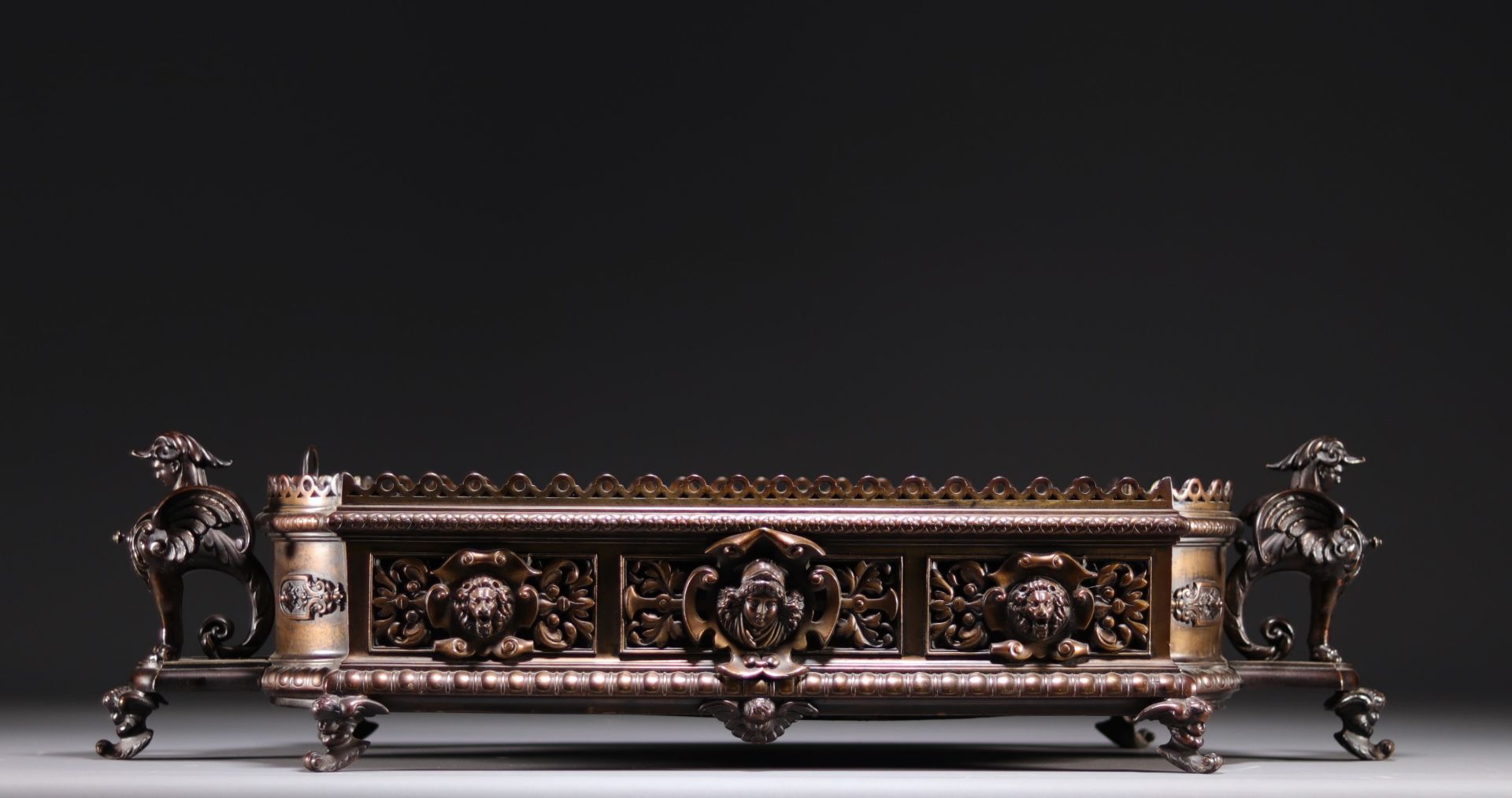 Napoleon III period bronze table planter, 19th century. - Bild 2 aus 6