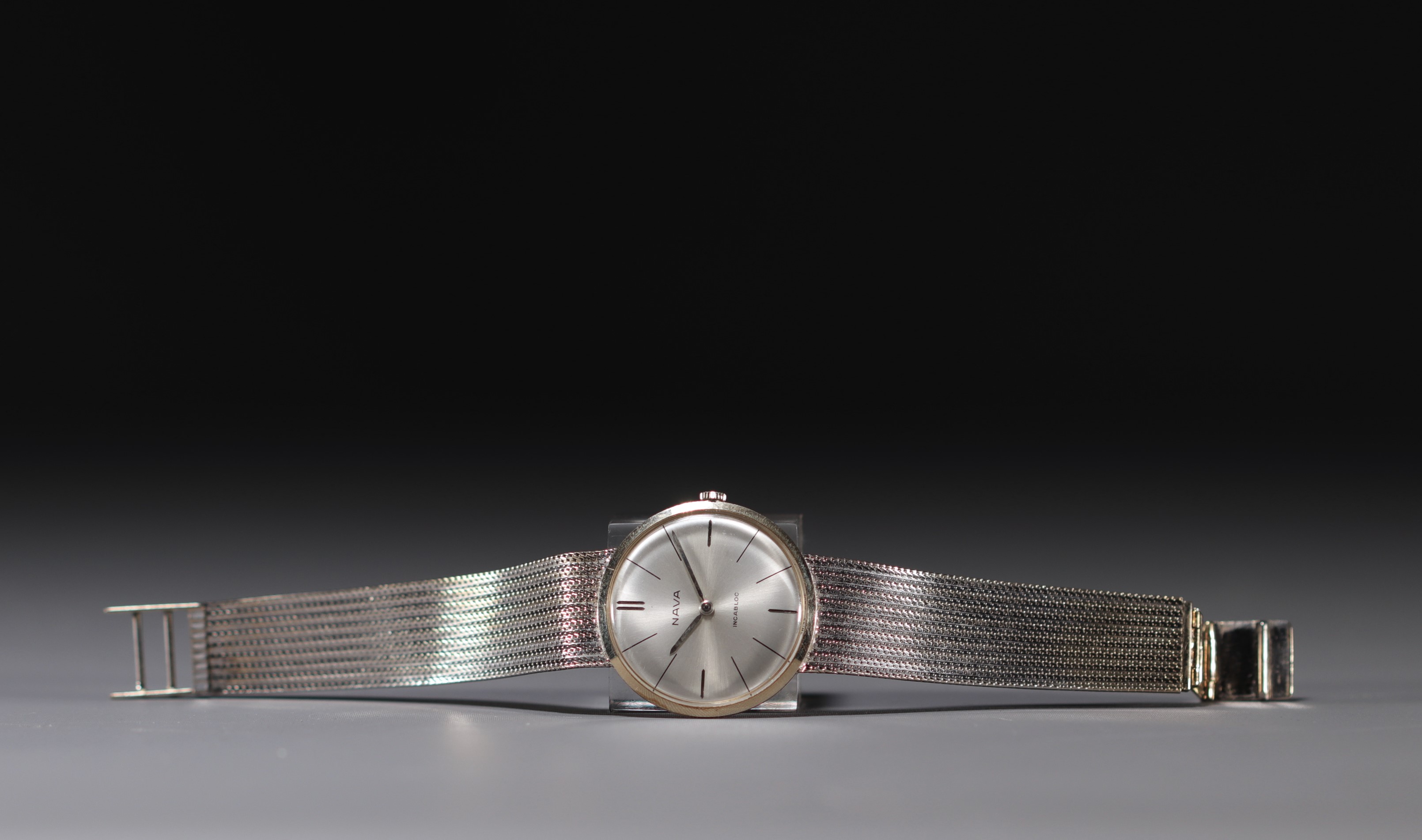 NAVA - Mechanical watch, complete with 18k white gold, men's model circa 1980. - Image 3 of 3