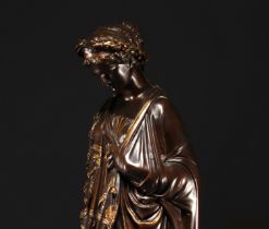 Jean-Baptiste CLESINGER (1814-1883) "La joueuse de lyre" bronze sculpture with two patinas from the