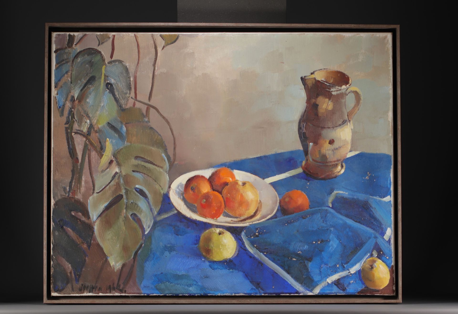 Walter Arnold STEFFEN (1924-1982) "Still life with fruits" Oil on canvas, signed and dated 1962. - Bild 2 aus 2