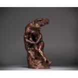 Jules DESBOIS (1851-1935) "L'Amour" Lost wax bronze, signed J. Desbois, nÂ°1, Stamp Hebrard foundry.