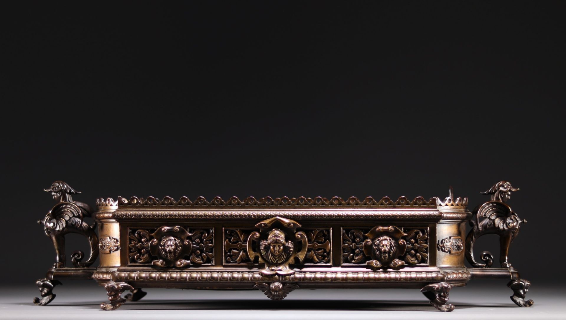 Napoleon III period bronze table planter, 19th century. - Bild 3 aus 6