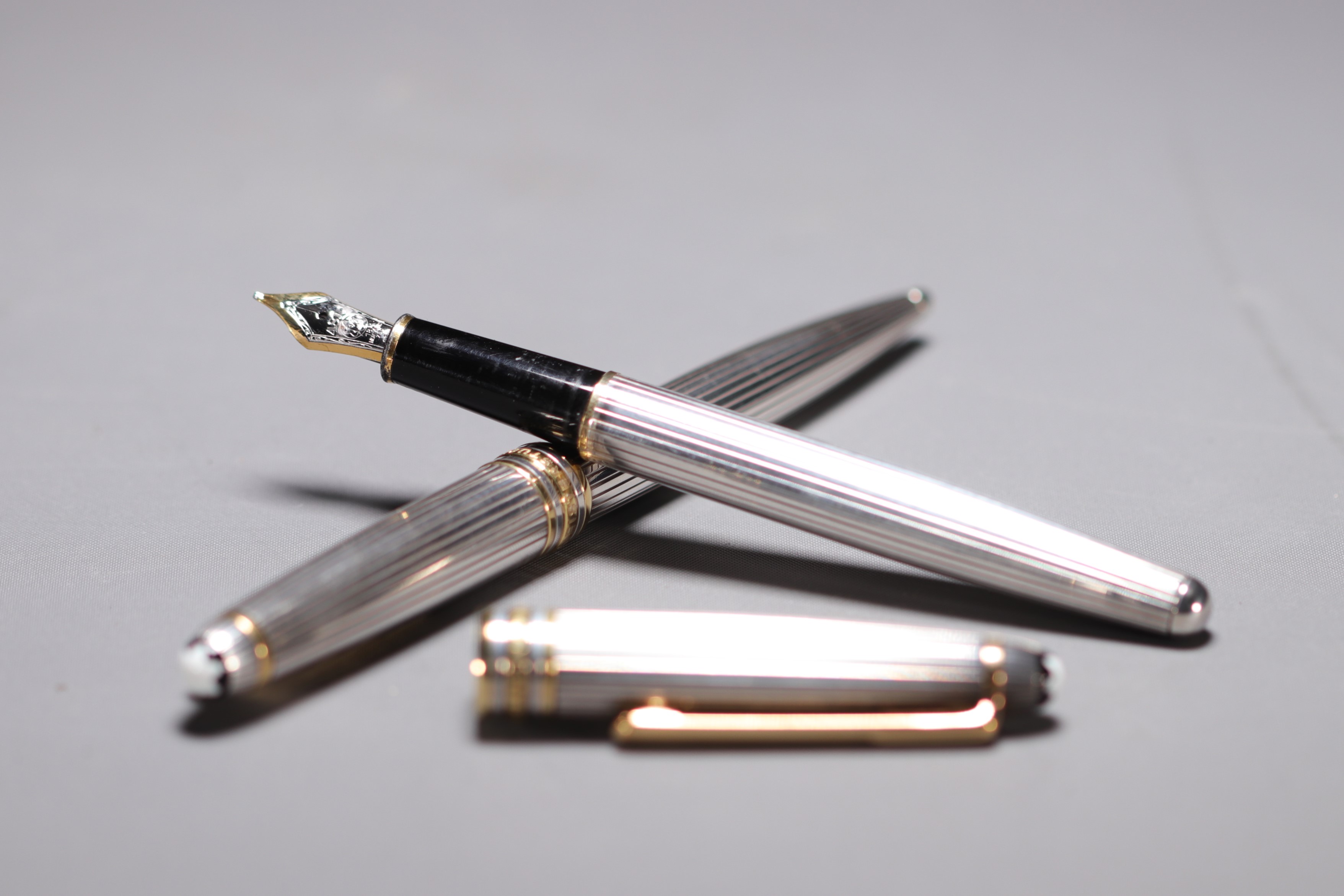 MONTBLANC - MEISTERSTUCK MOZART pen and nib holder set in sterling silver 925, 18K gold nib. - Image 2 of 5