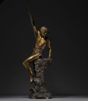 Ernest Justin FERRAND (1846-1932) "The young sinner" Sculpture in chased and patinated bronze.