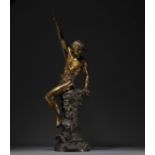 Ernest Justin FERRAND (1846-1932) "The young sinner" Sculpture in chased and patinated bronze.