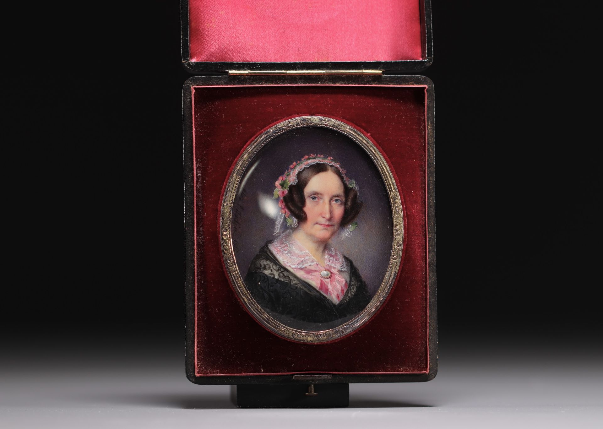 Alessandro CITTADINI (1820-1877) - Miniature "Portrait of a lady" in its box, signed and dated 1847.