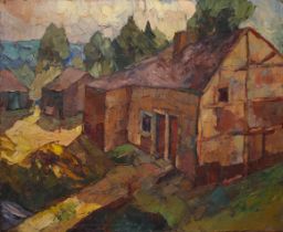 Georges HAWAY (1895-1945) "View of houses" Oil on canvas.