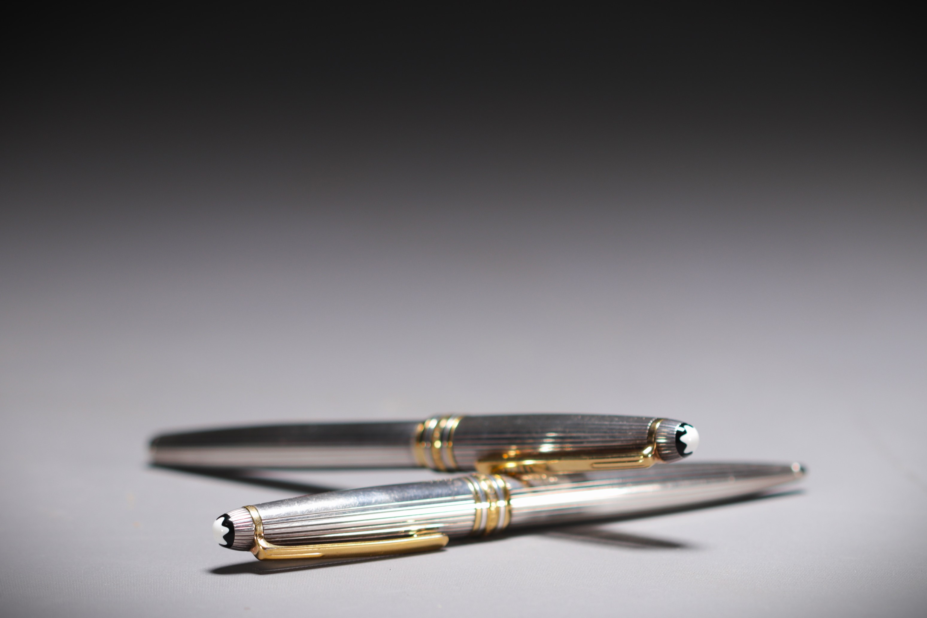 MONTBLANC - MEISTERSTUCK MOZART pen and nib holder set in sterling silver 925, 18K gold nib.