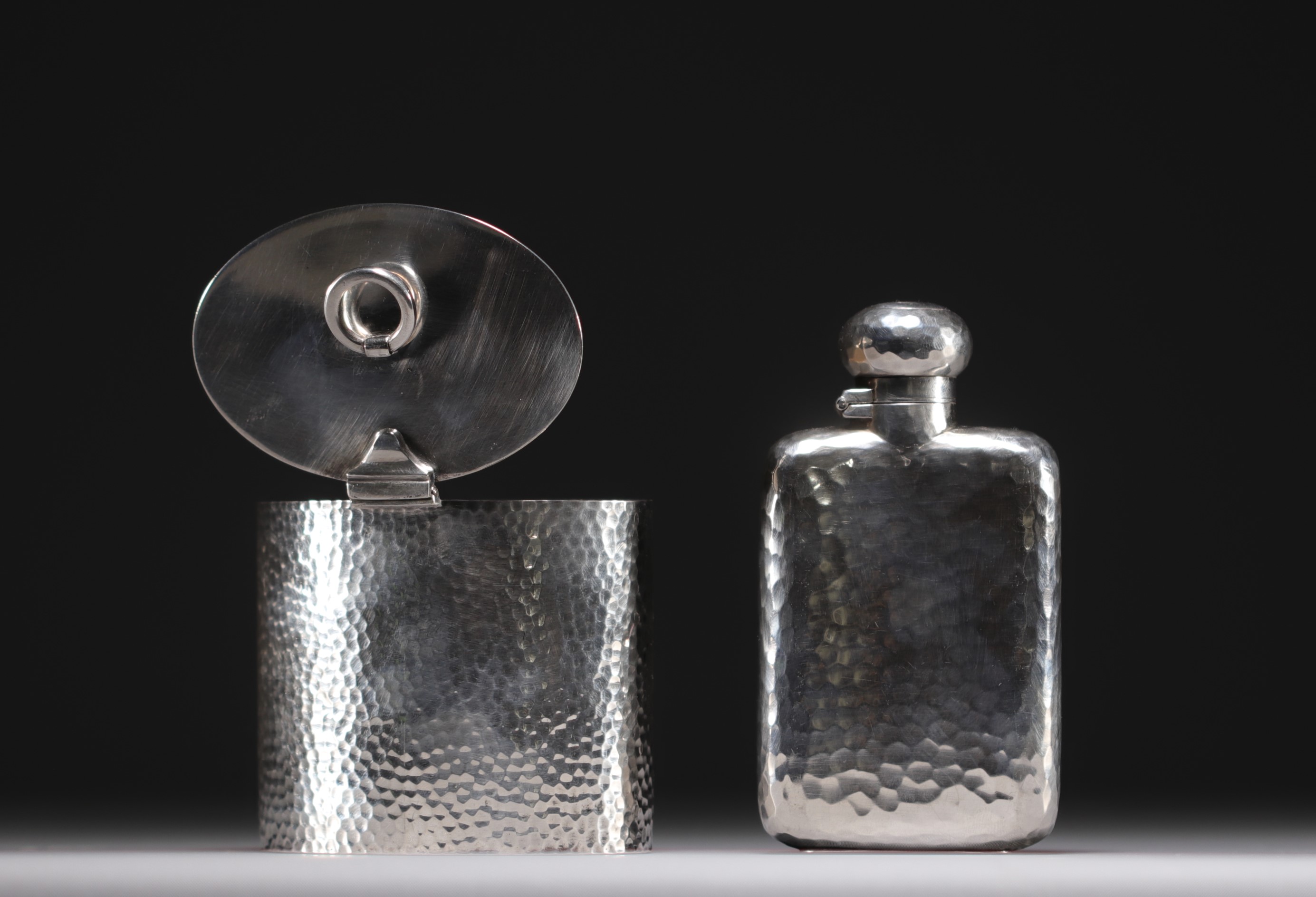 Set consisting of a silver tea flask and box, various hallmarks. - Image 2 of 3