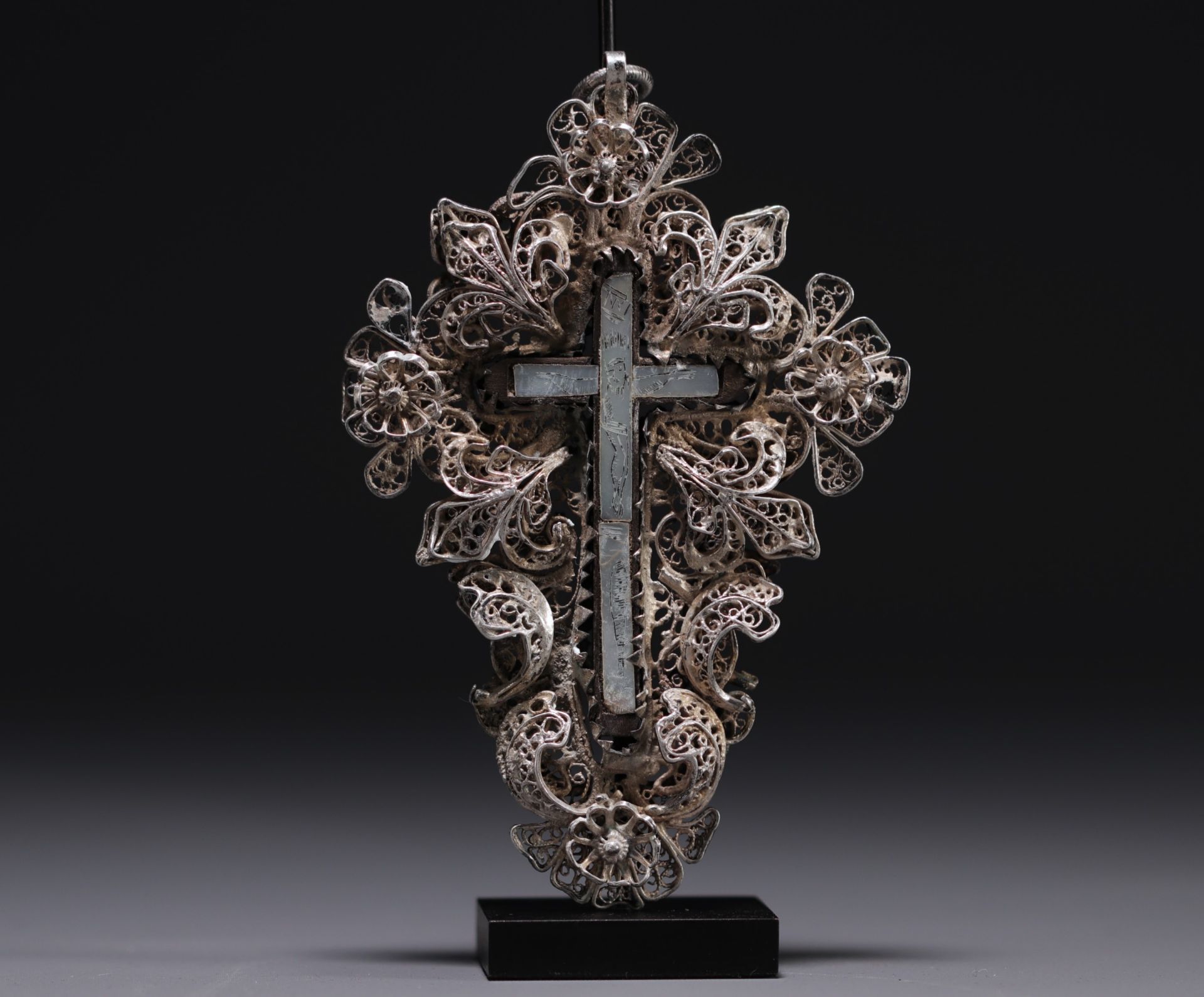 Rare filigree silver Christ on the cross, Russia, 18th century. - Image 2 of 2