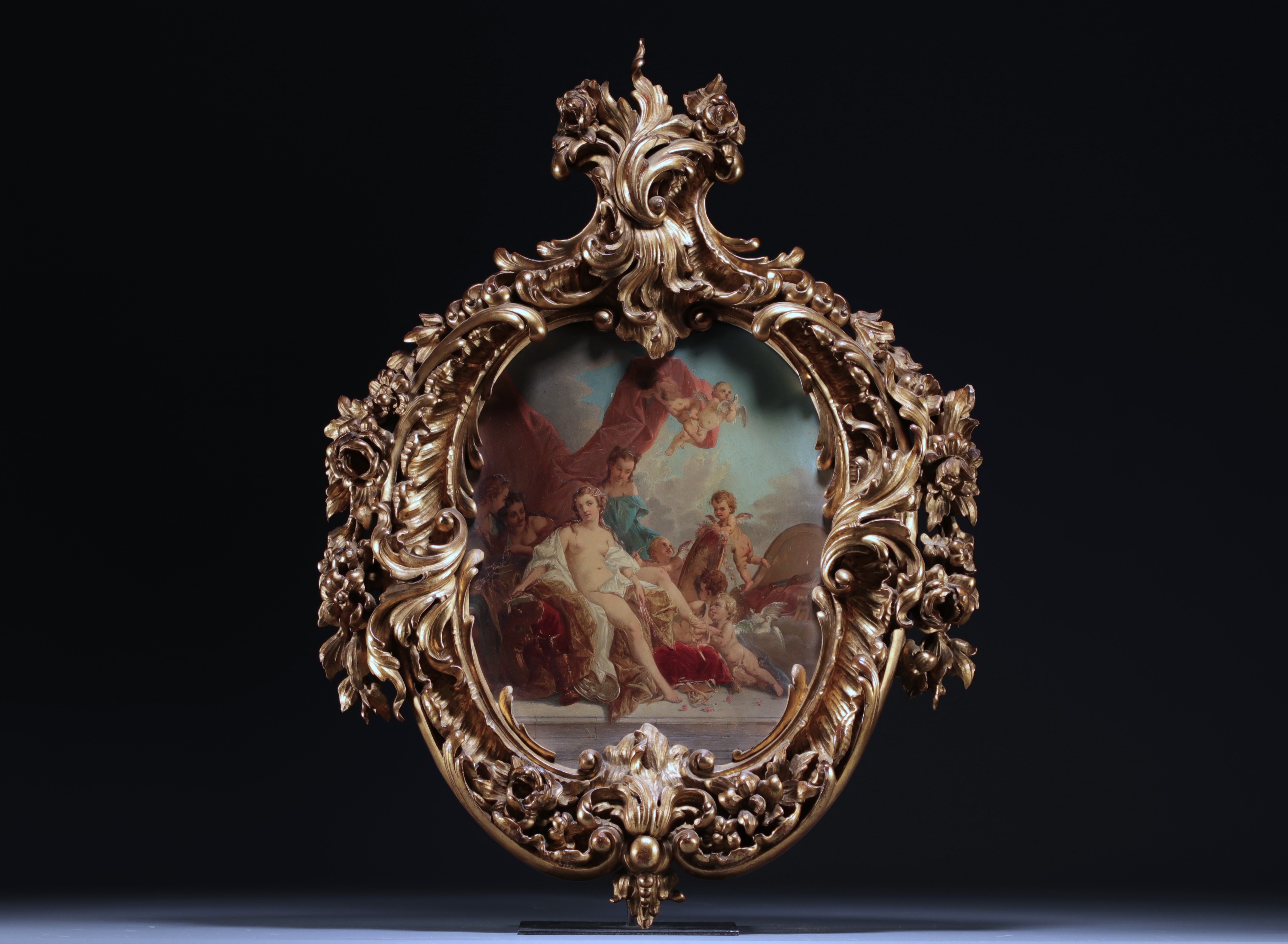 Francois BOUCHER (1703-1770) after. "Oil on copper, 19th century.