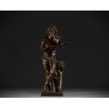 Francisque Joseph DURET (1804-1865) after - "L'Improvisateur" Sculpture in bronze with brown patina.