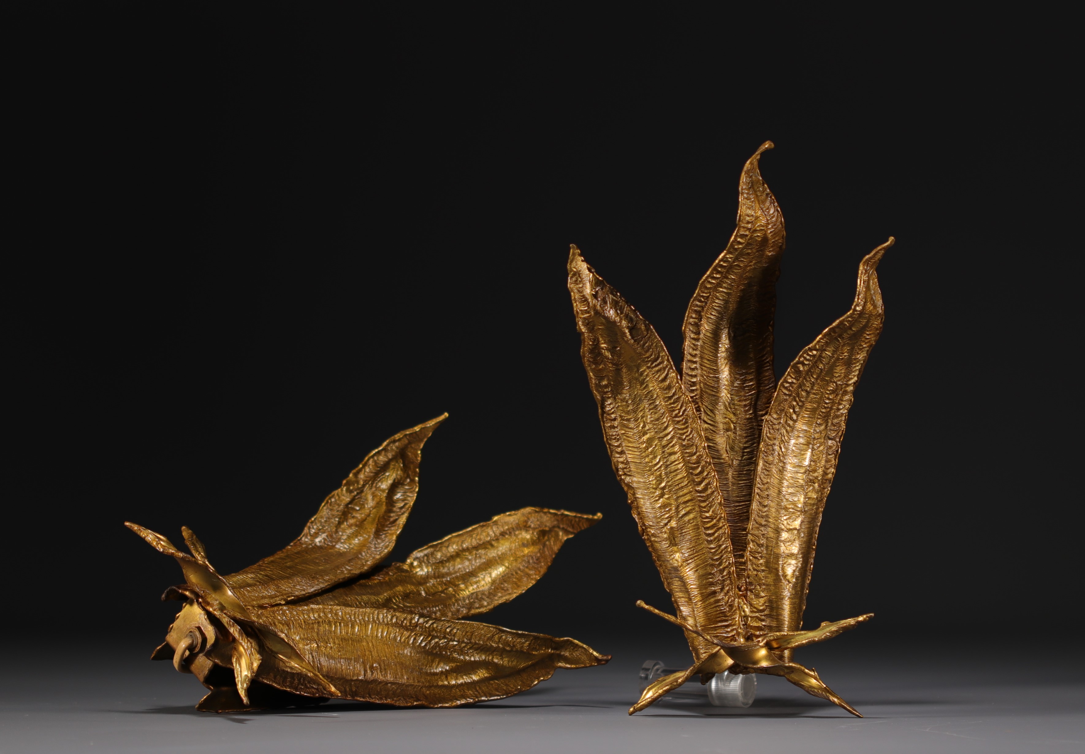 Paul MOERENHOUT - Pair of brass "Corn ear" wall lights, circa 1970. - Image 3 of 4