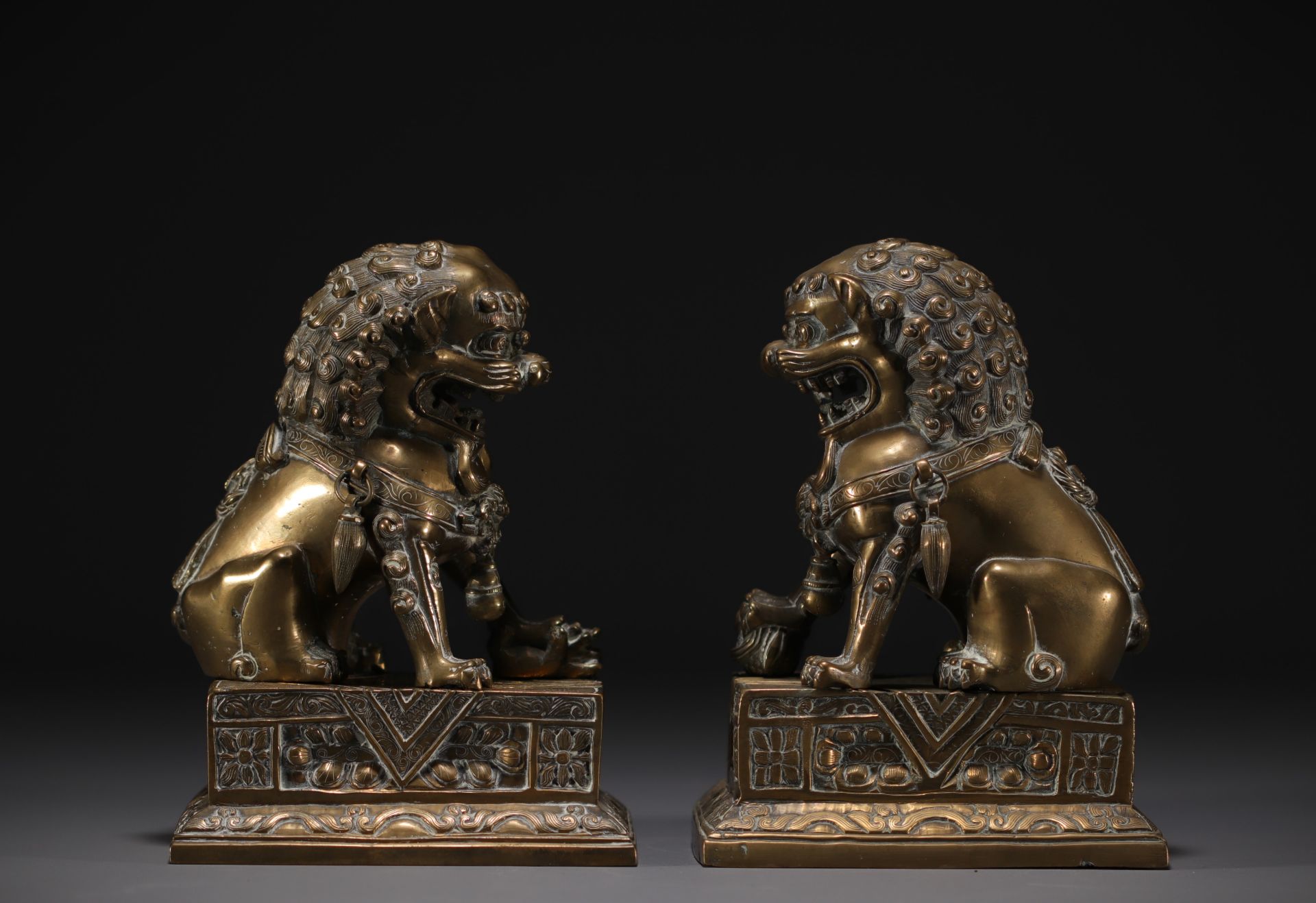 China - Pair of bronze Lions of Fo. - Bild 2 aus 4