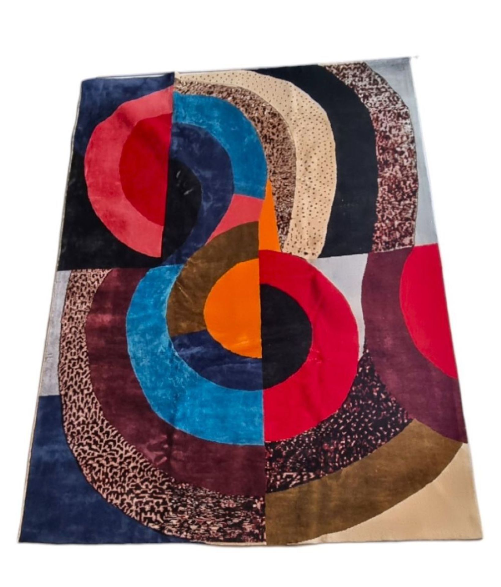 Sonia DELAUNAY "Hippocampe" Colored wool carpet, circa 1970.
