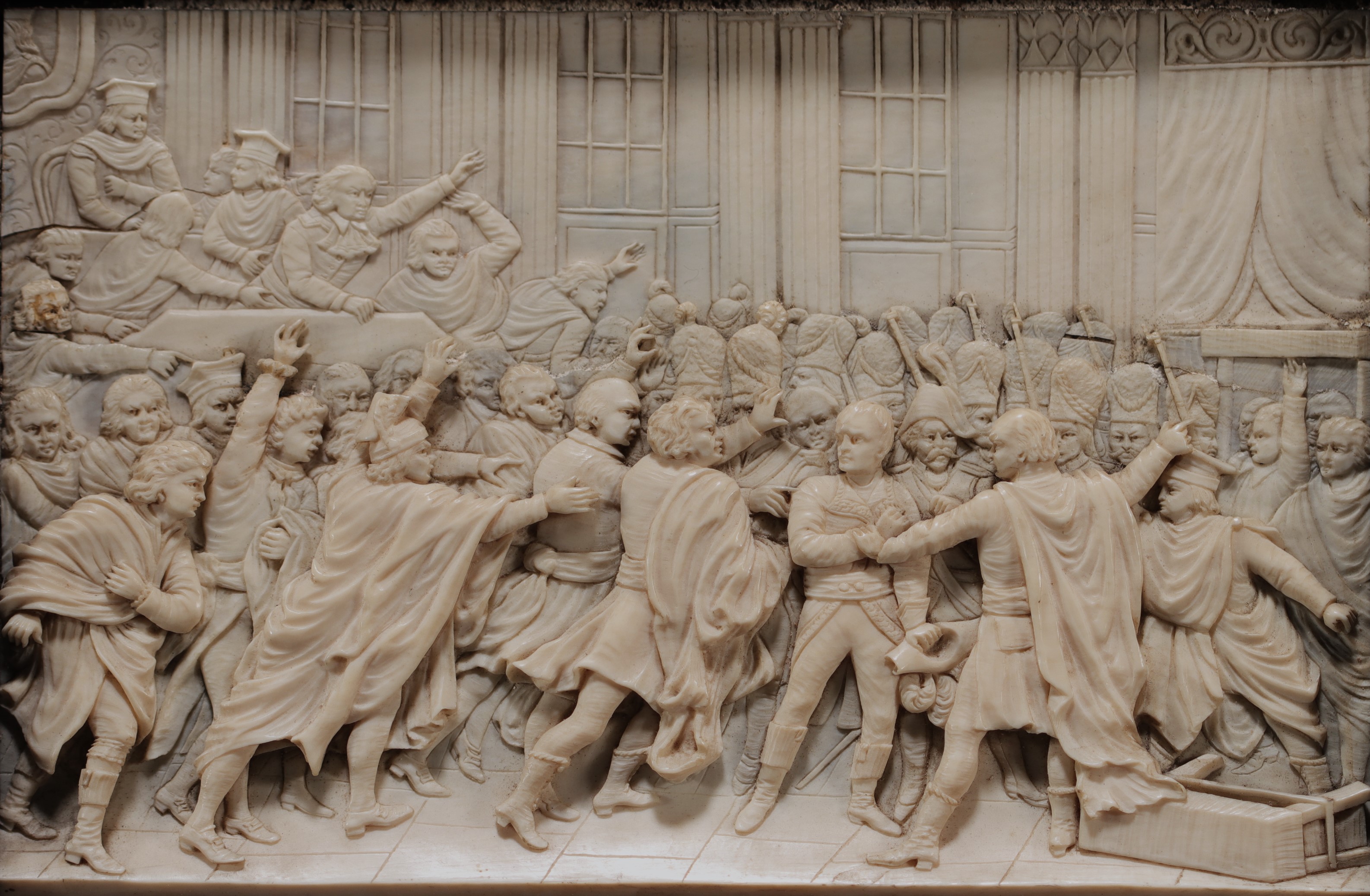 "Coup politique du 18 Brumaire" Low relief painting in carved ivory, 19th century. - Image 2 of 3
