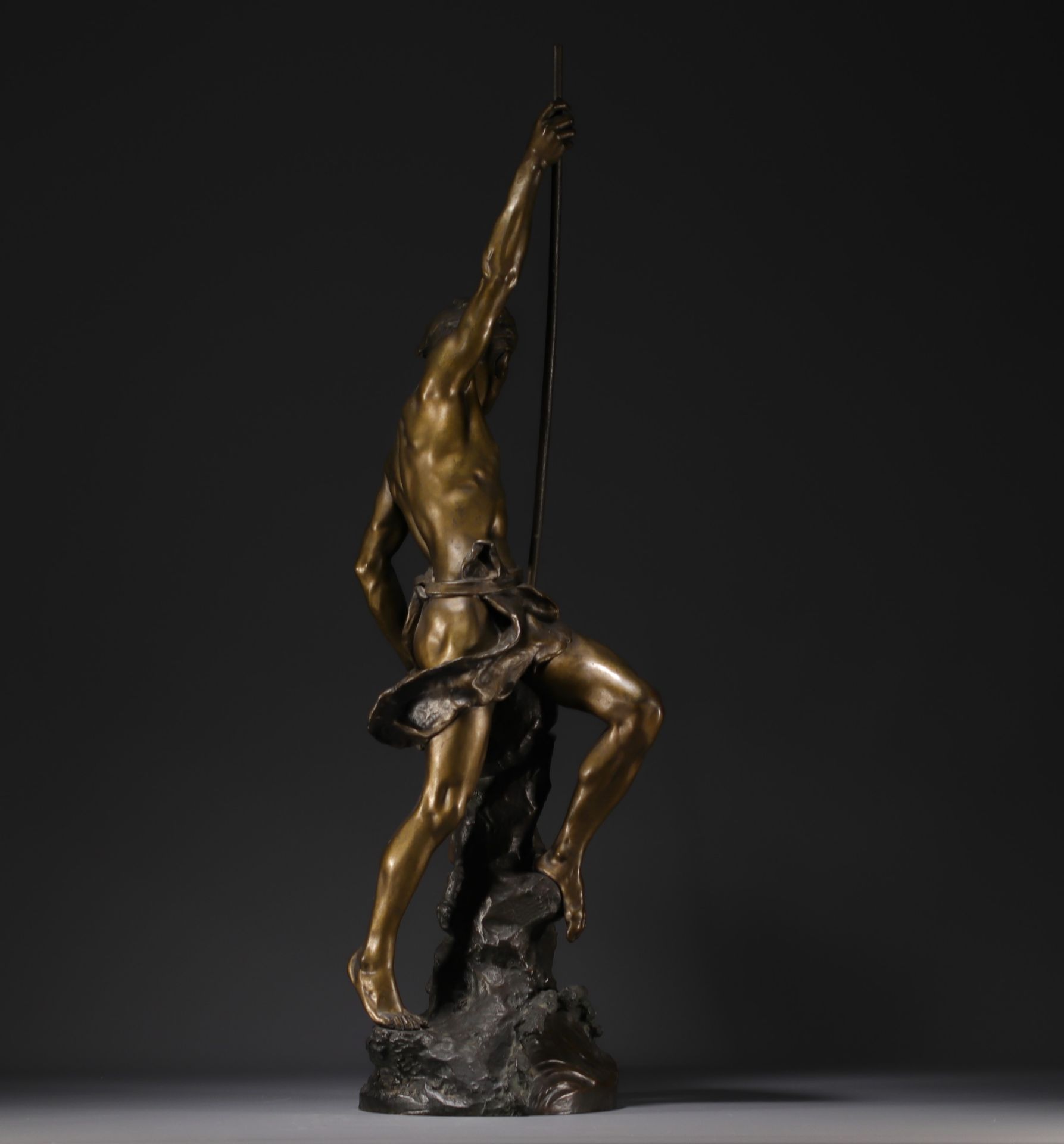 Ernest Justin FERRAND (1846-1932) "The young sinner" Sculpture in chased and patinated bronze. - Bild 4 aus 7